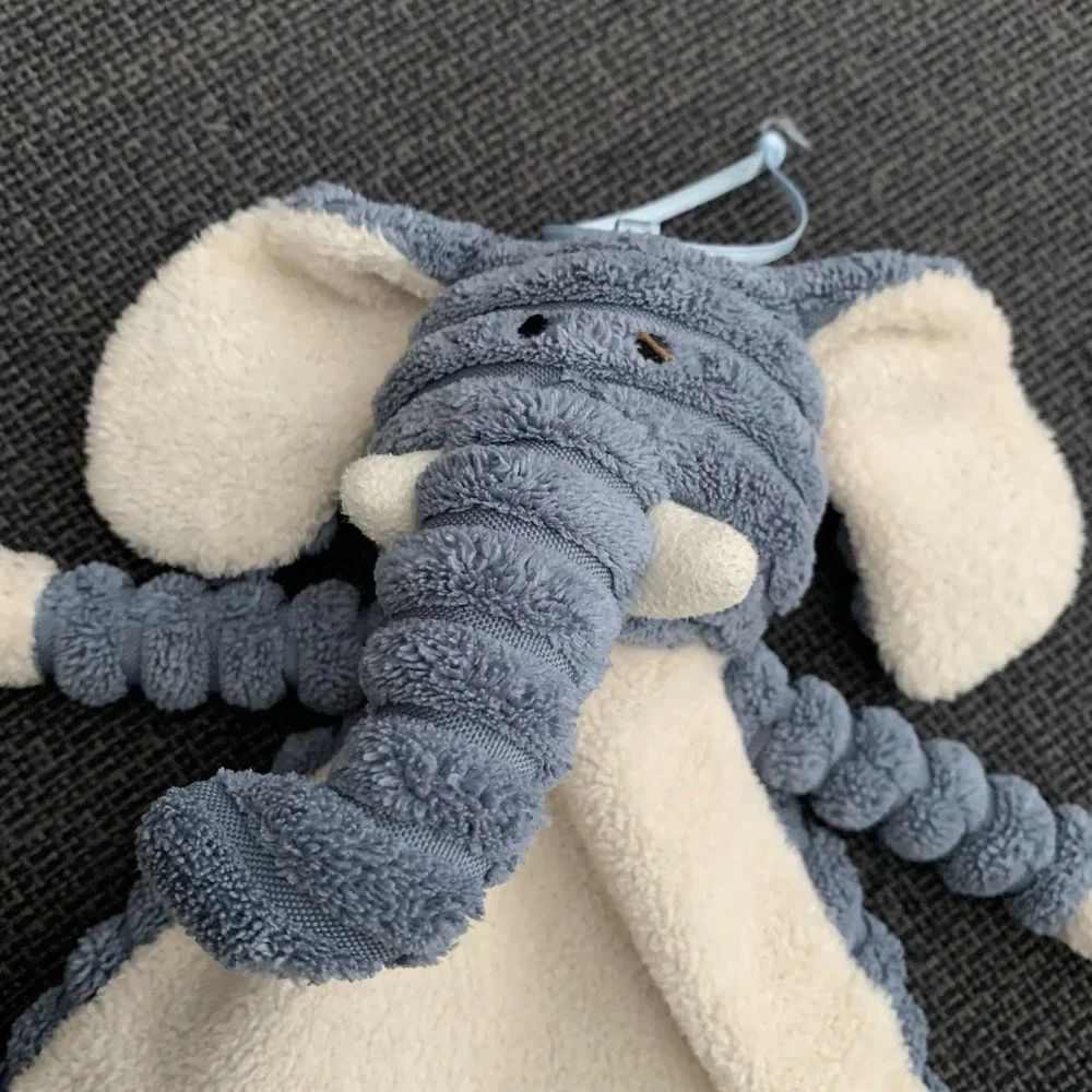 Jellycat Cordy Roy Elephant Baby Soother Blue Cream Comforter Lovey